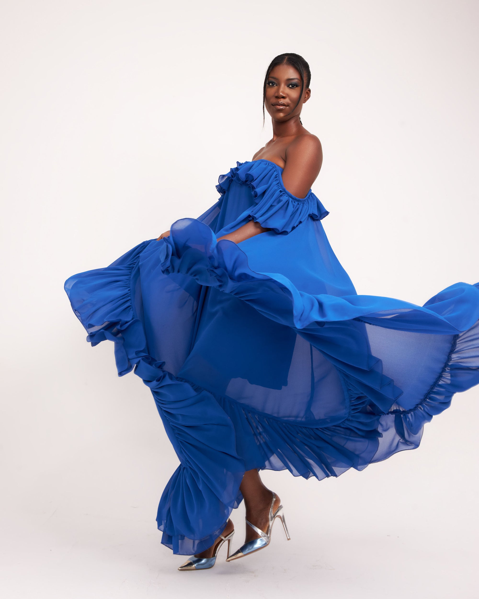 Butterfly Maxi Dress - Blue