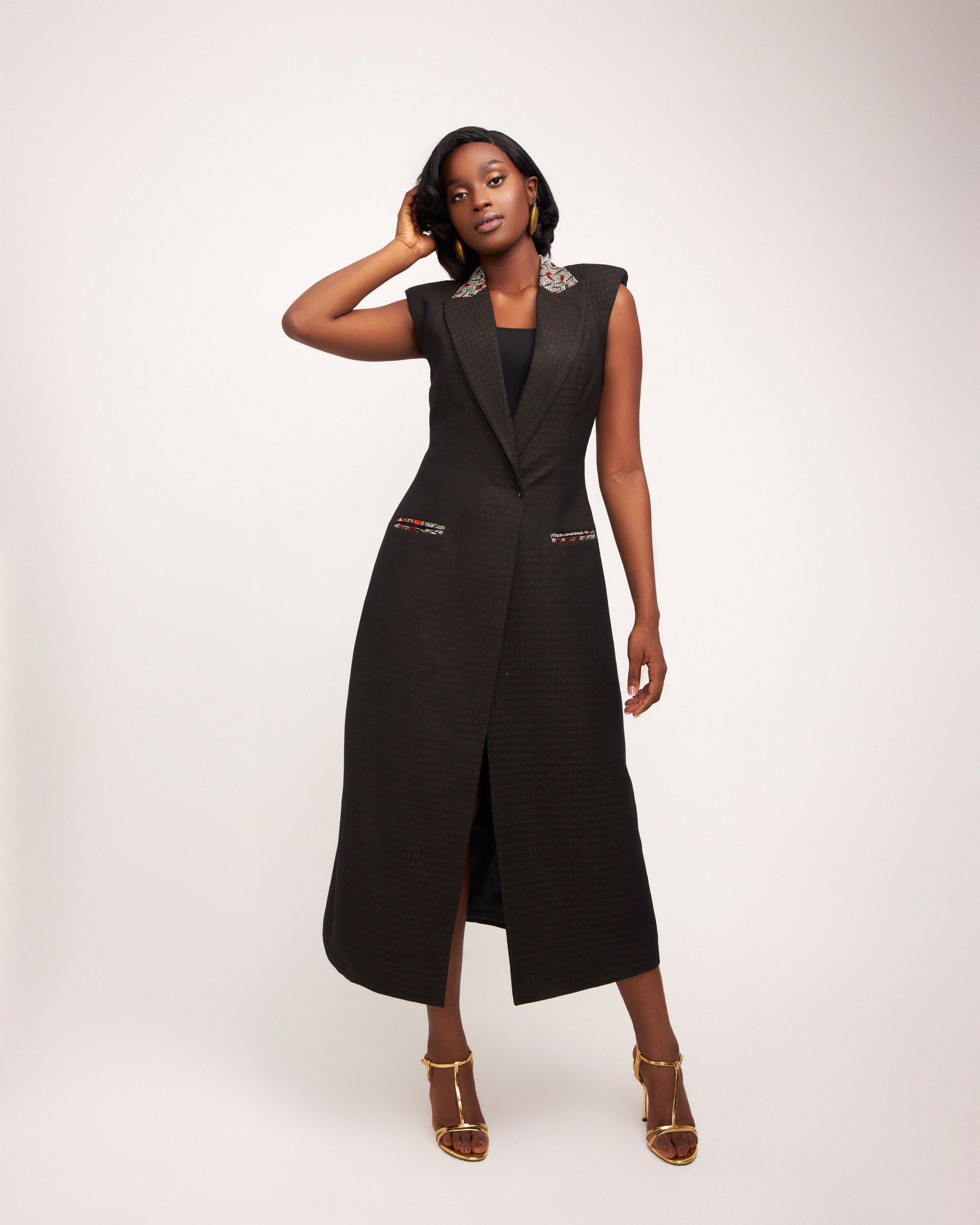 Delia Middle Length Jacket - Black