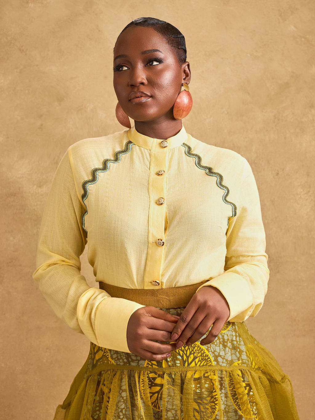 Adomaa Bubble Skirt - Olive Green