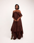 Butterfly Maxi Dress - Brown