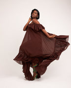 Butterfly Maxi Dress - Brown