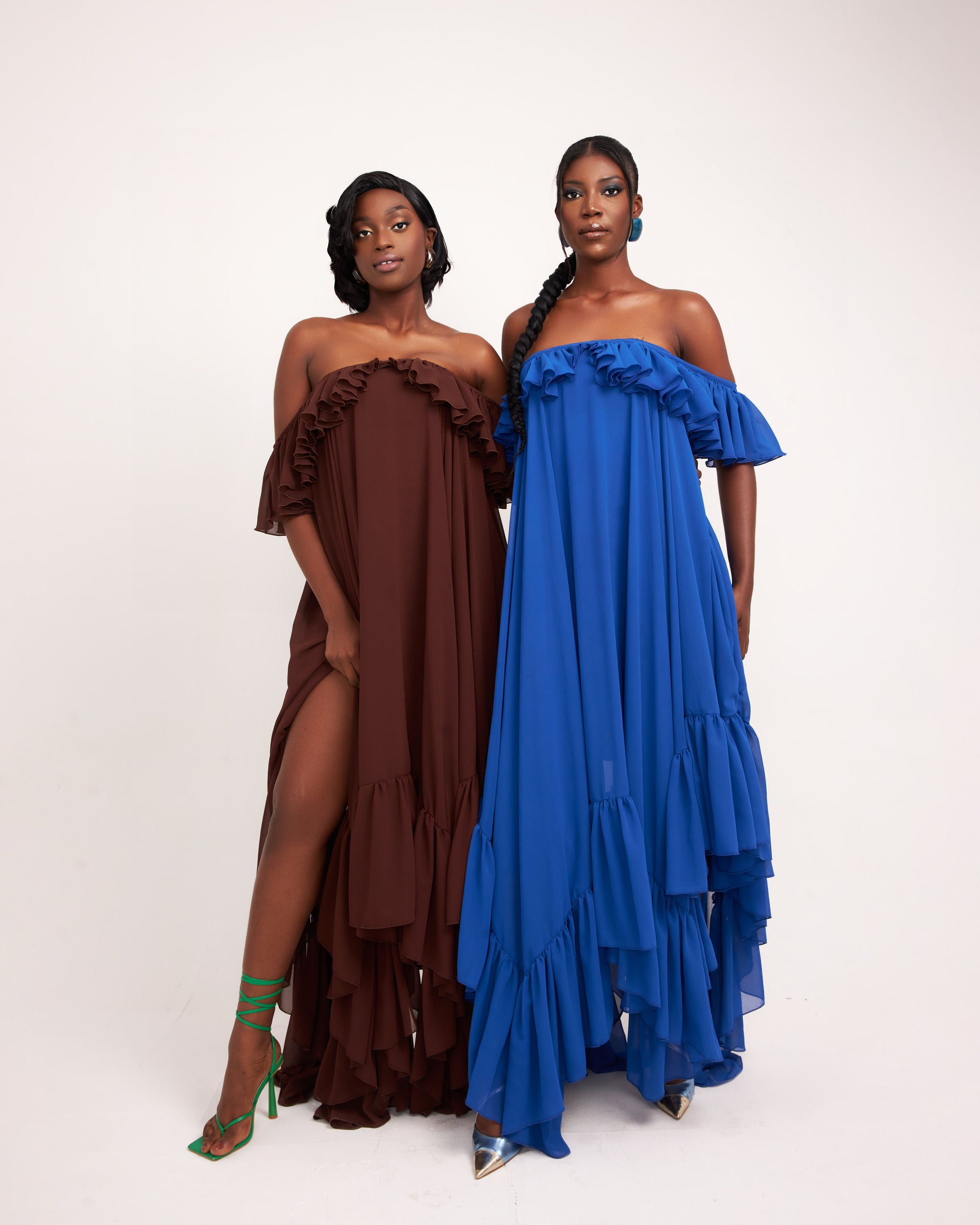 Butterfly Maxi Dress - Brown