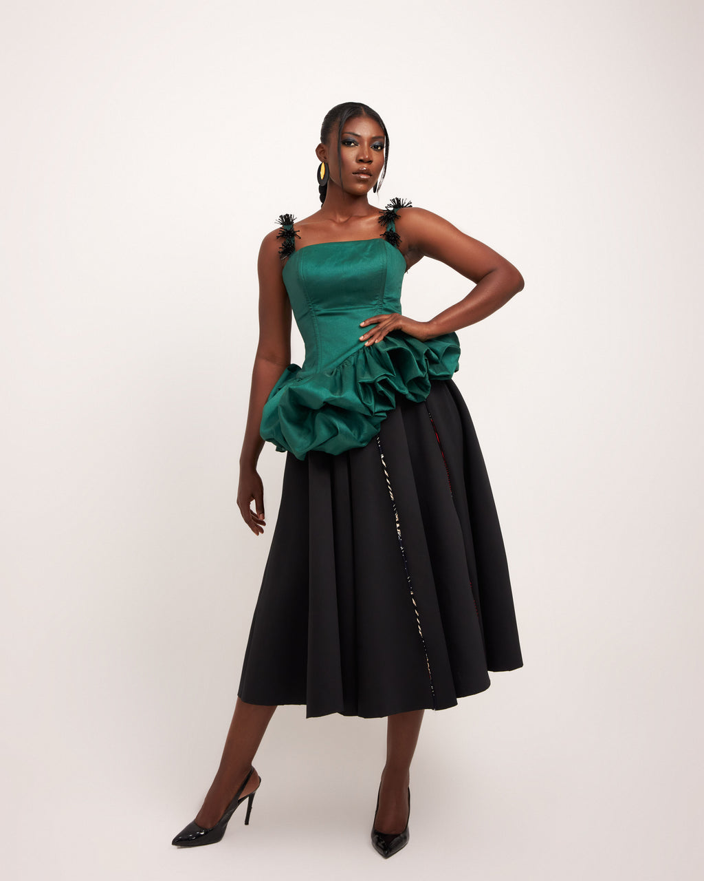 Emerald Beaded Blouse