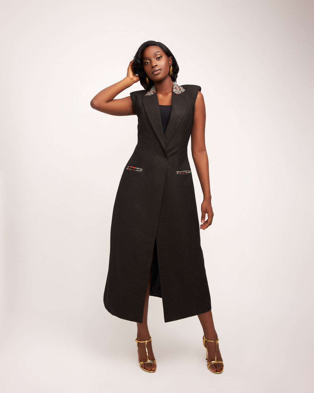 Delia Middle Length Jacket - Black