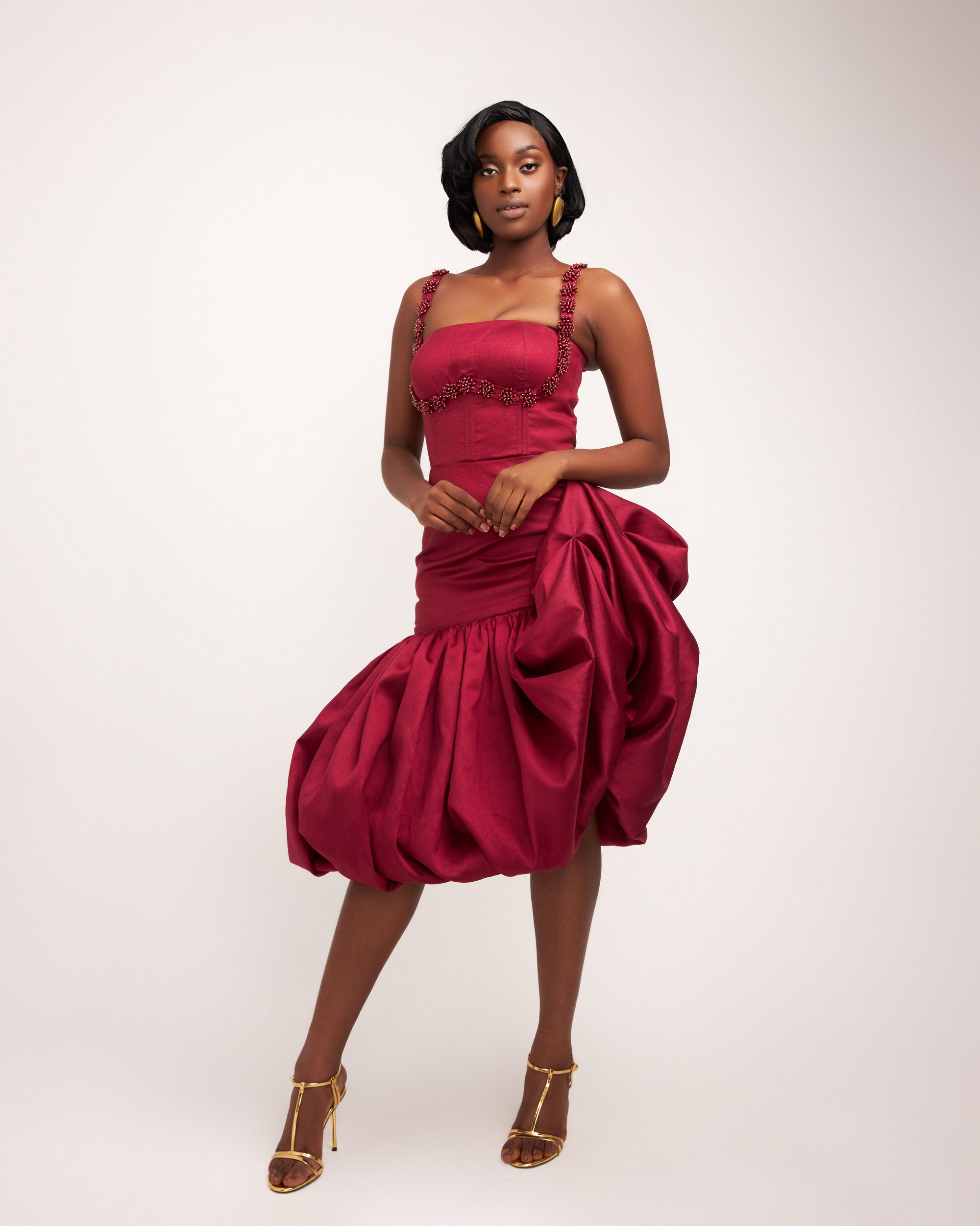 Amira Dress - Burgundy