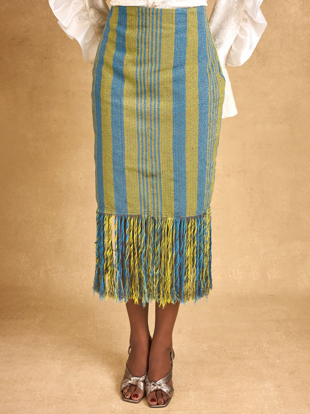 Bonsu Frayed Midi Skirt