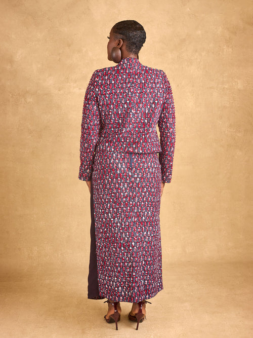 Adinkra Crop Beaded Jacket