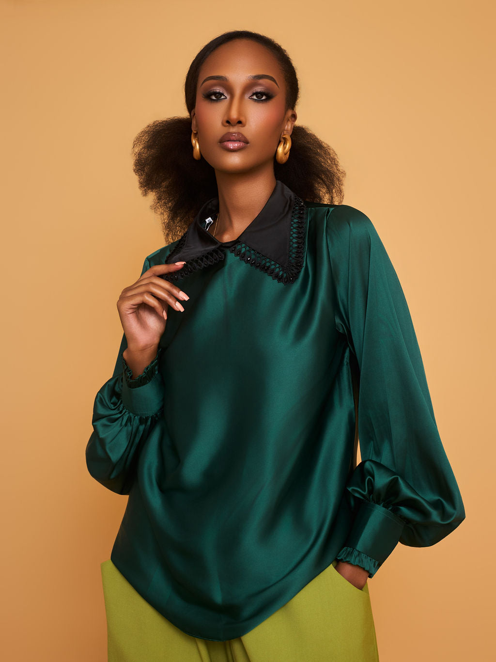 Blusa de burbujas plisada