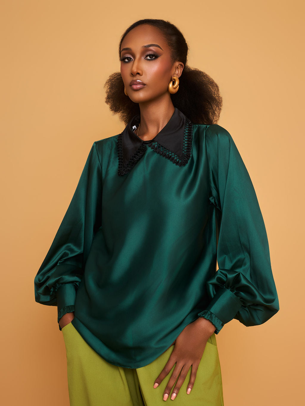 Blusa de burbujas plisada