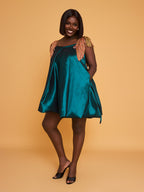 AKYEDE DRESS - TEAL GREEN