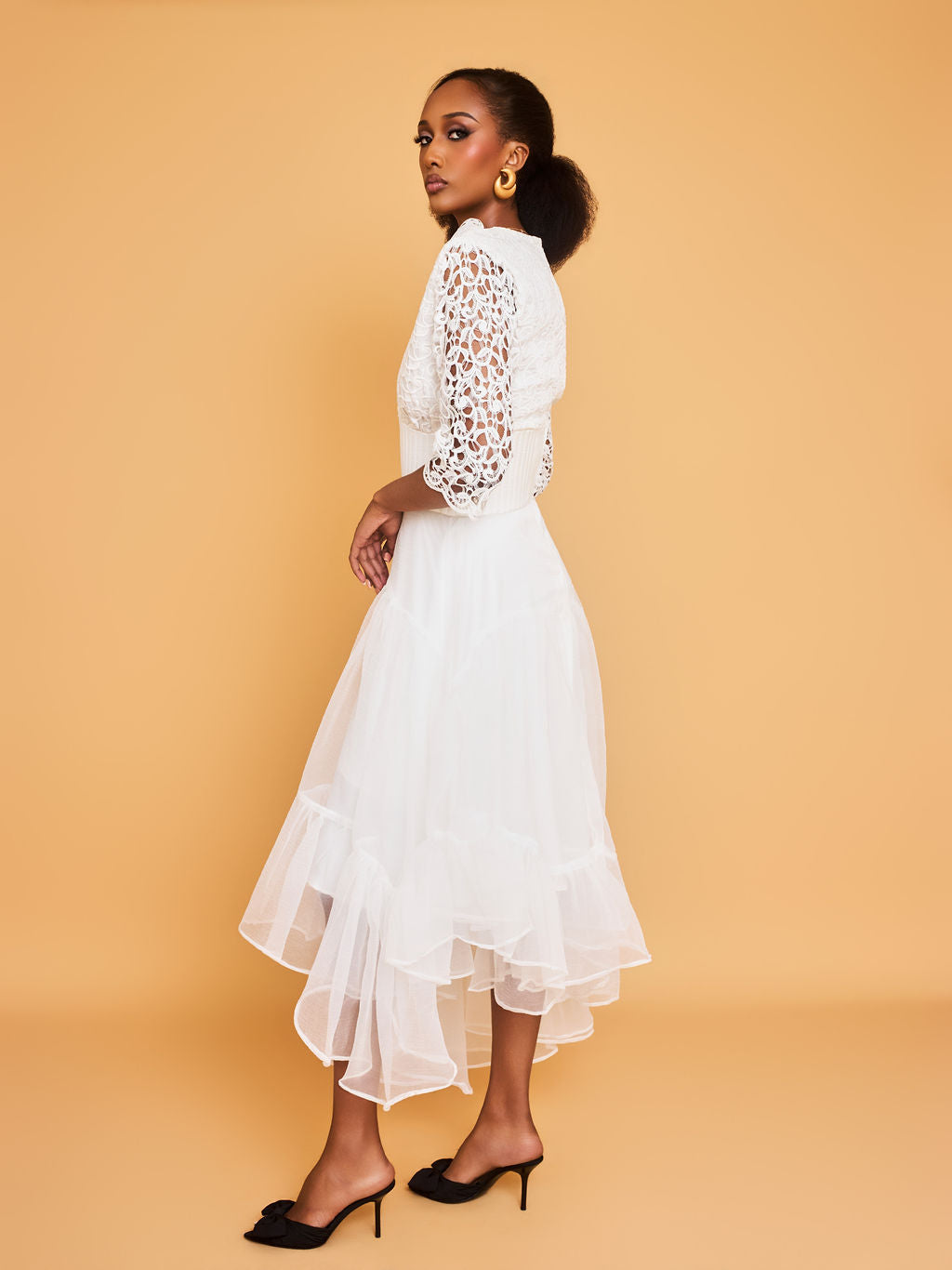 ADOMAA BUBBLE SKIRT -WHITE