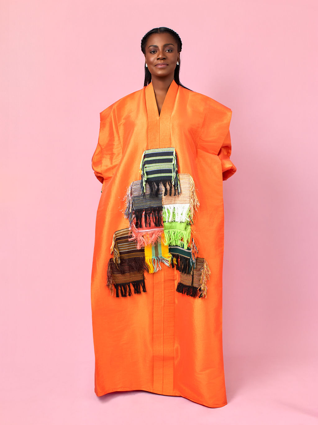 Obaahemaa Boubou Orange - 3/4 sleeve