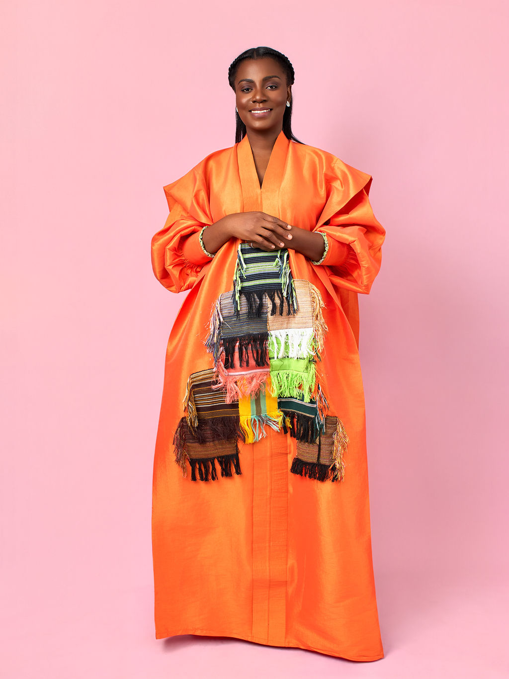 Obaahemaa Boubou Orange - 3/4 sleeve