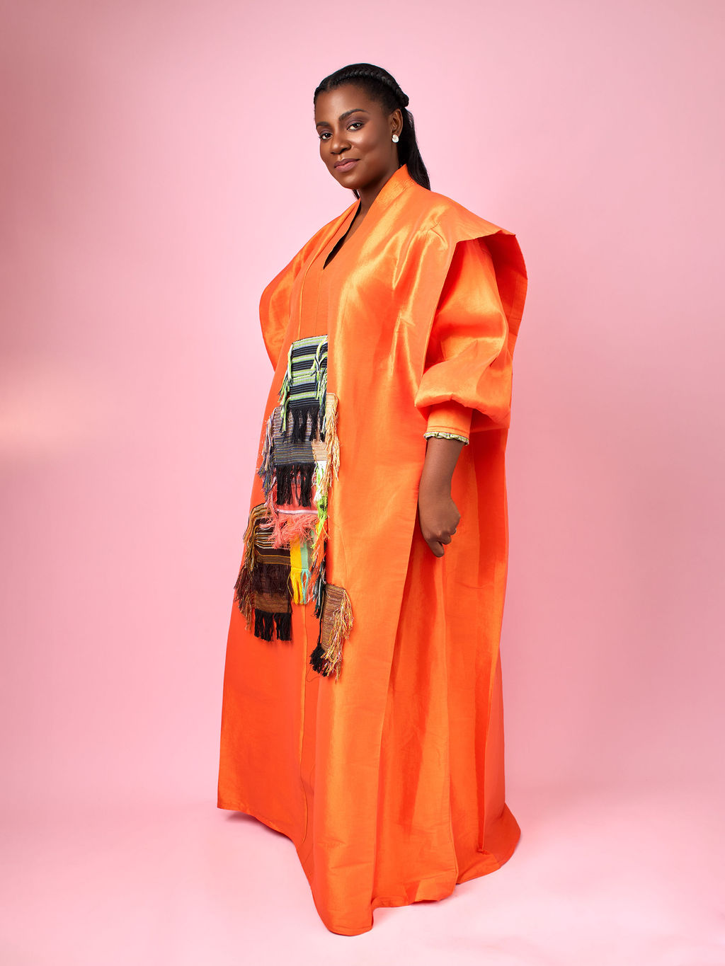 Obaahemaa Boubou Orange - 3/4 sleeve