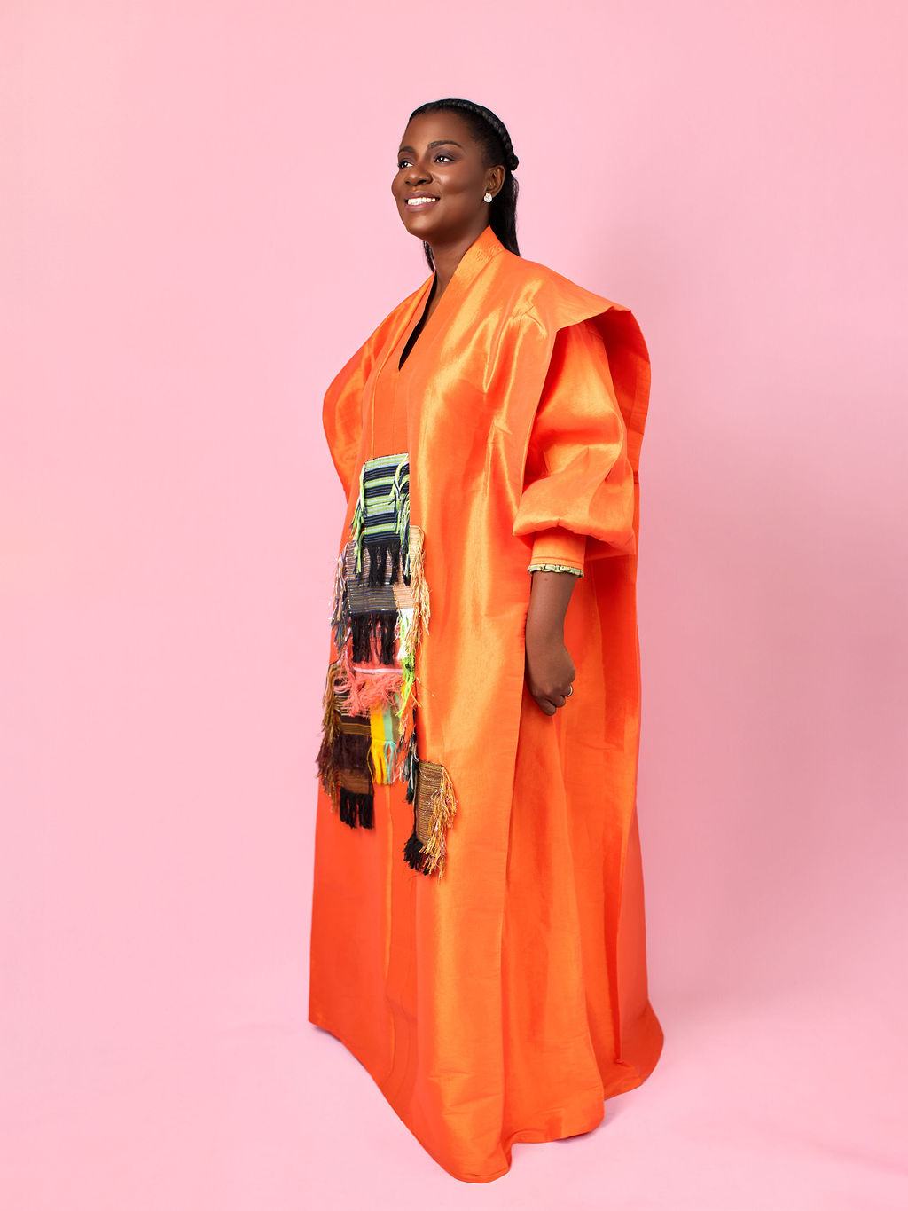 Obaahemaa Boubou Orange - 3/4 sleeve