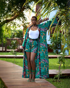 Obaa Hema kimono Set - Green
