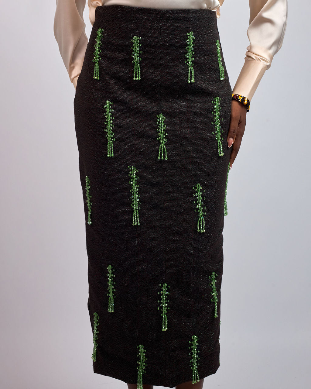 Ebony Beaded Skirt Green