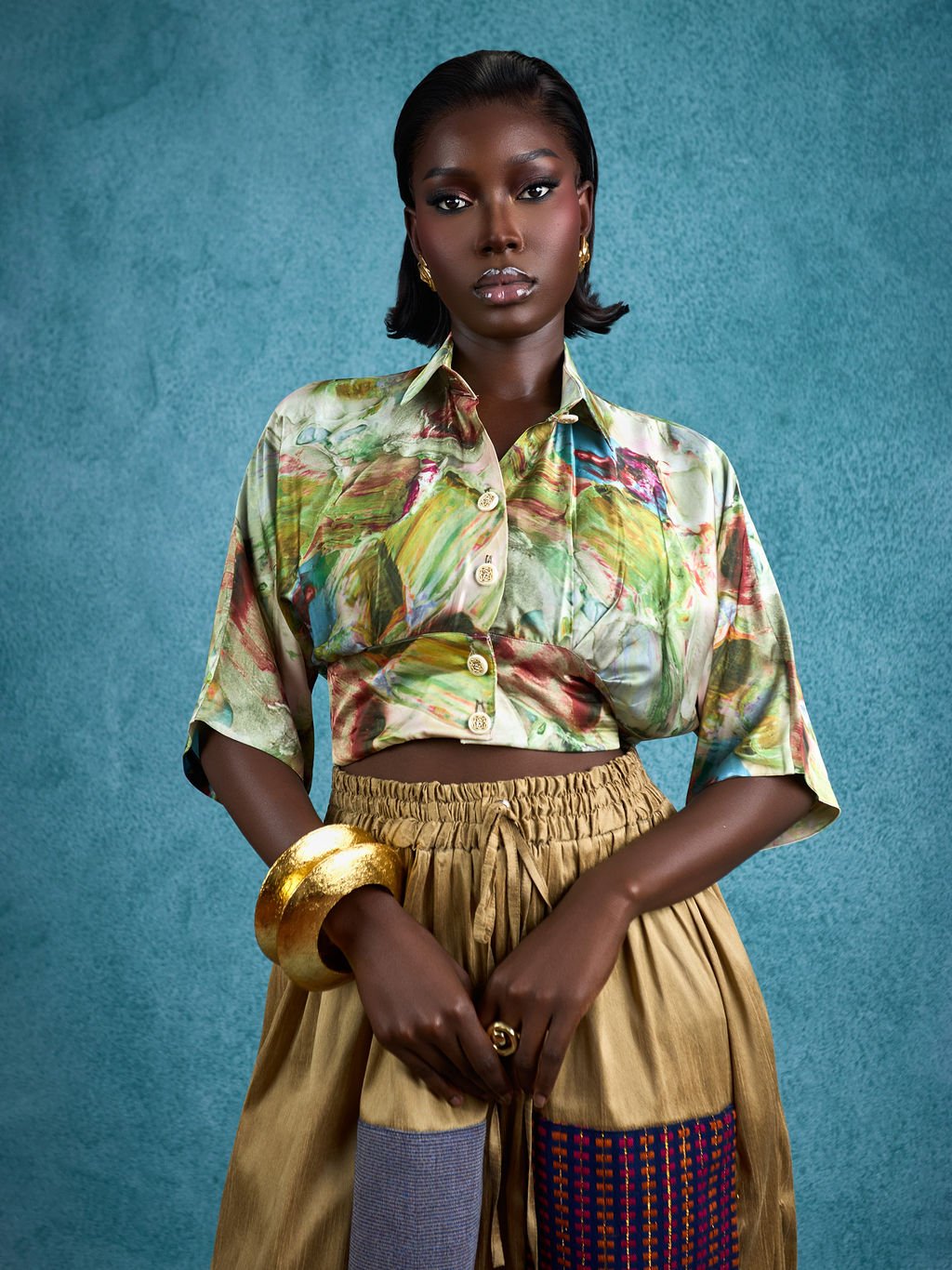 Canvas Tie Crop Shirt