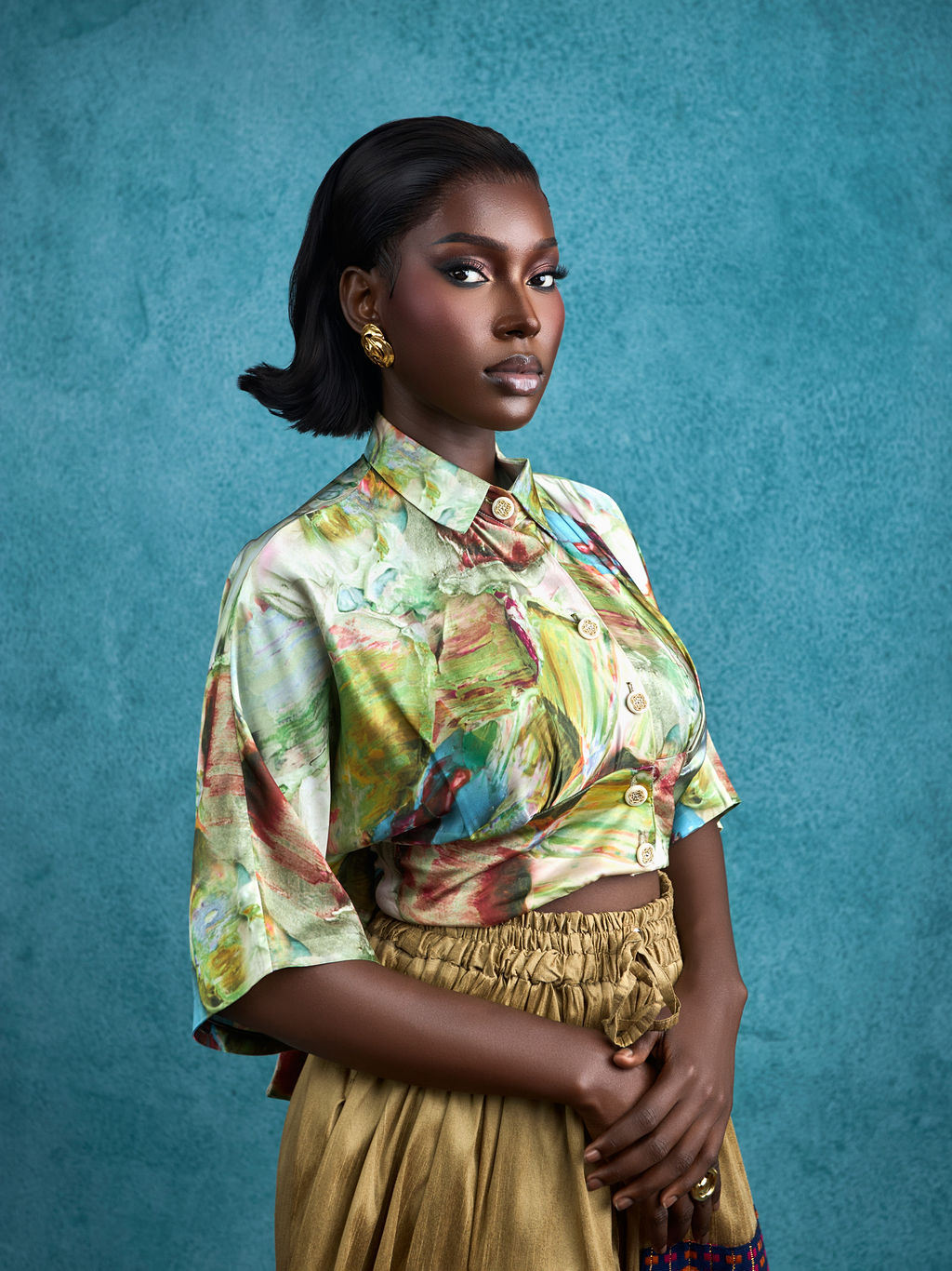 Canvas Tie Crop Shirt
