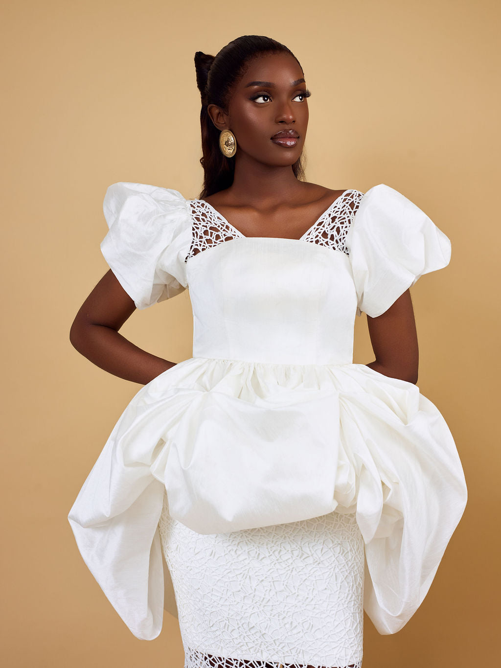 Ivory Bloom Bubble Blouse