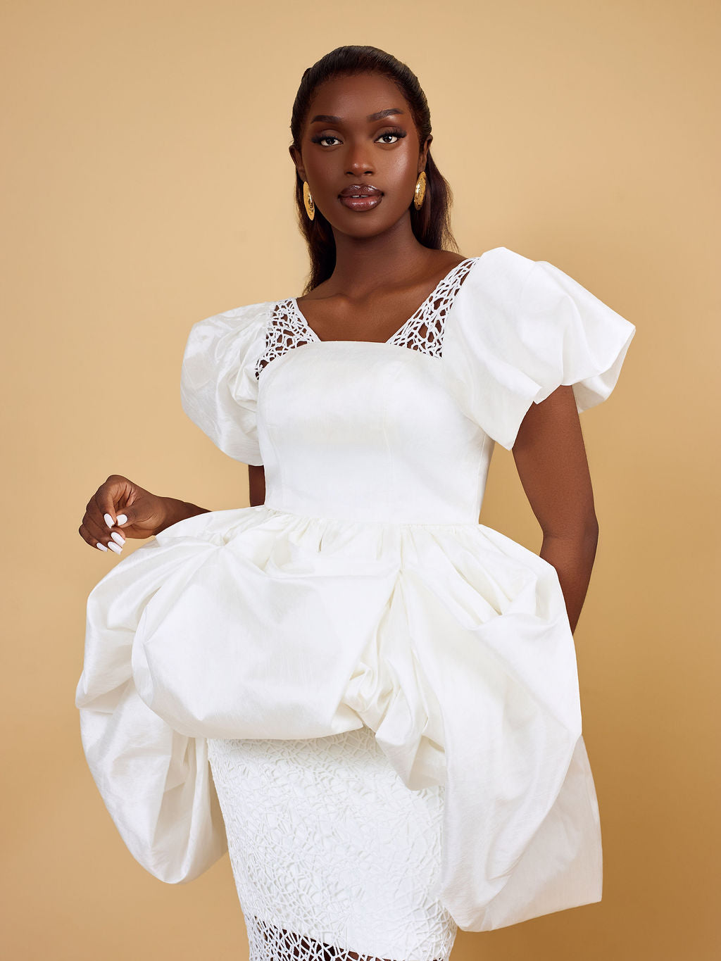 Ivory Bloom Bubble Blouse